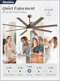 72" Ceiling Fan with LED Light and Remote - Antique Bronze