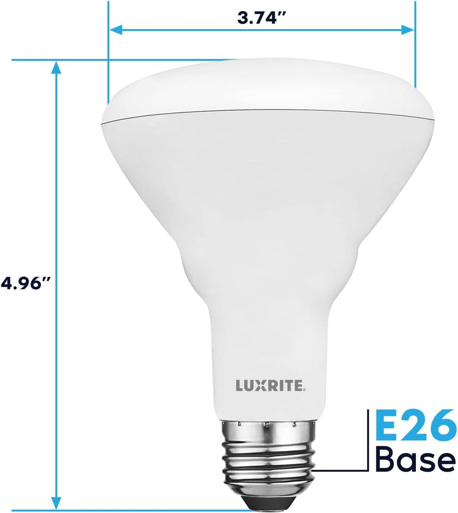 4-Pack BR30 LED Bulb, 65W Equivalent, 3000K Soft White, Dimmable, 650 Lumens, LED Flood Light Bulbs, 8.5W, Energy