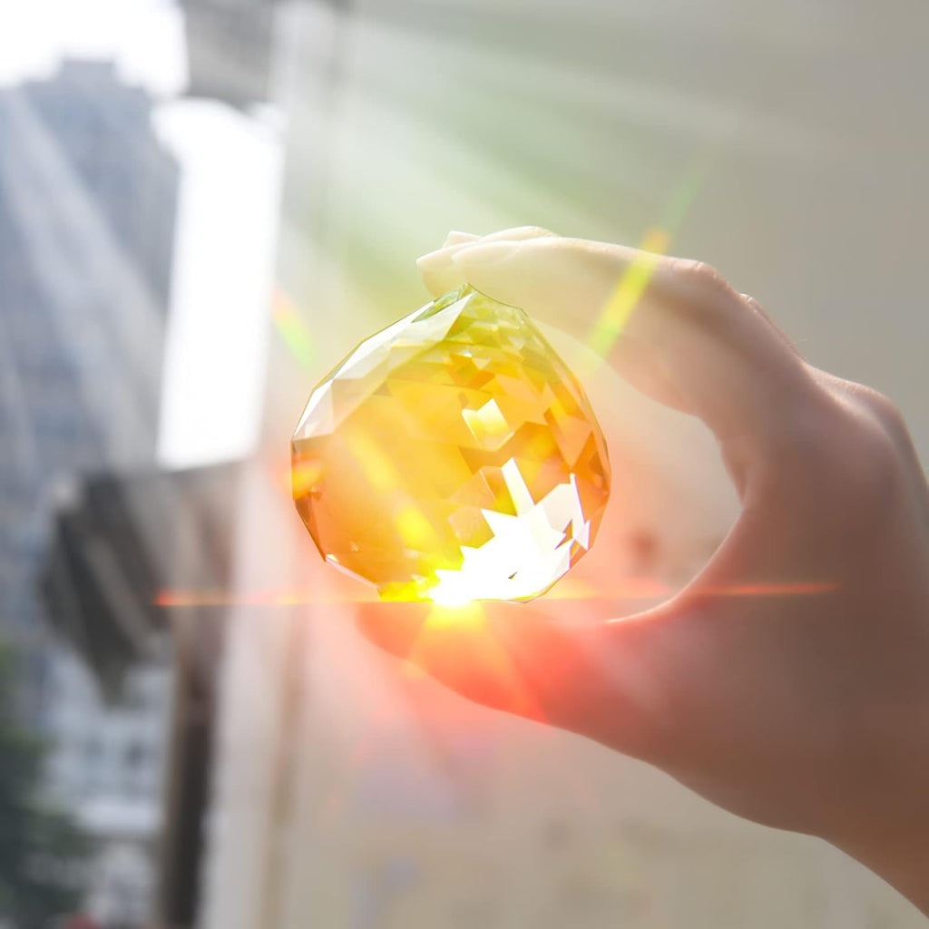 Clear Crystal Ball Prism Sun Shine Catcher Rainbow Pendants Maker, Hanging Crystals Prisms for Windows, for Feng Shui