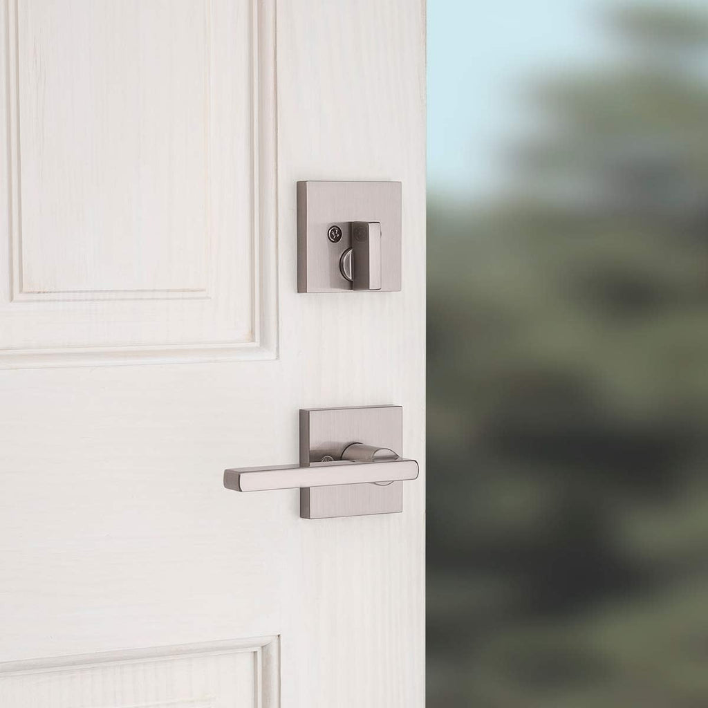 Vancouver Front Door Lock Handle and Deadbolt Set, Entry Handleset Exterior with Interior Reversible Lever - Door Handleset