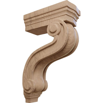 Los Angeles Hollow Back Wood Corbels, 3 7/8"W x 8"D x 13"H, Mahogany