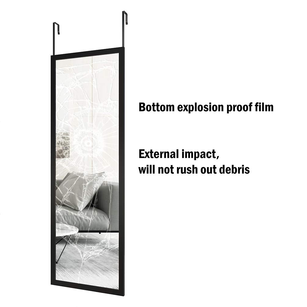 Full Body Length Door Hanging Wall Mounted Mirror Over the Door