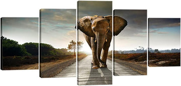 5 Panels Elephant Pictures Paintings on Canvas Prints Wall Art Bedroom Home Decorations Modern Stretched