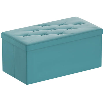 Folding Storage Ottoman Bench, Ottoman with Storage, Foot Rest, Benches Seat, Long Shoes Bench, 15.7" x 31.5" x