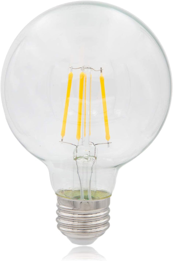 G25 LED Light Bulb Globe Filament Bulb, 500 Lumens 2700K, 6 Pack | E26, Warm White, 40 Watt Equal, Standard Edison