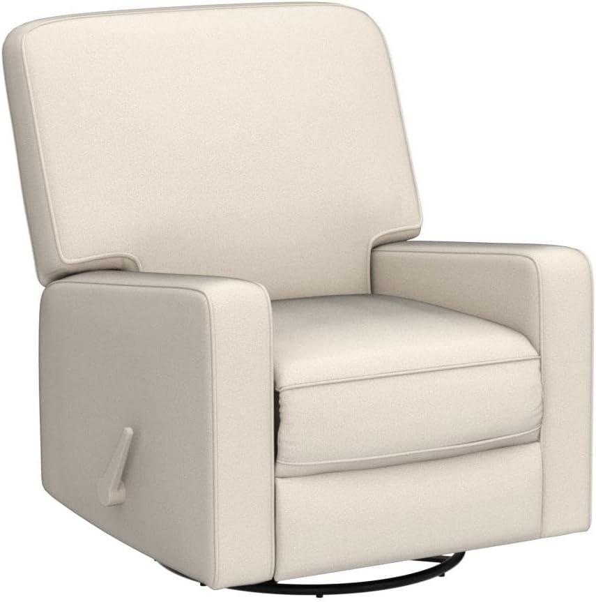 Swivel Rocker Recliner Chair, Glider Rocker Recliner, Beige | Fabric Chair with High Back, Deep Seat
