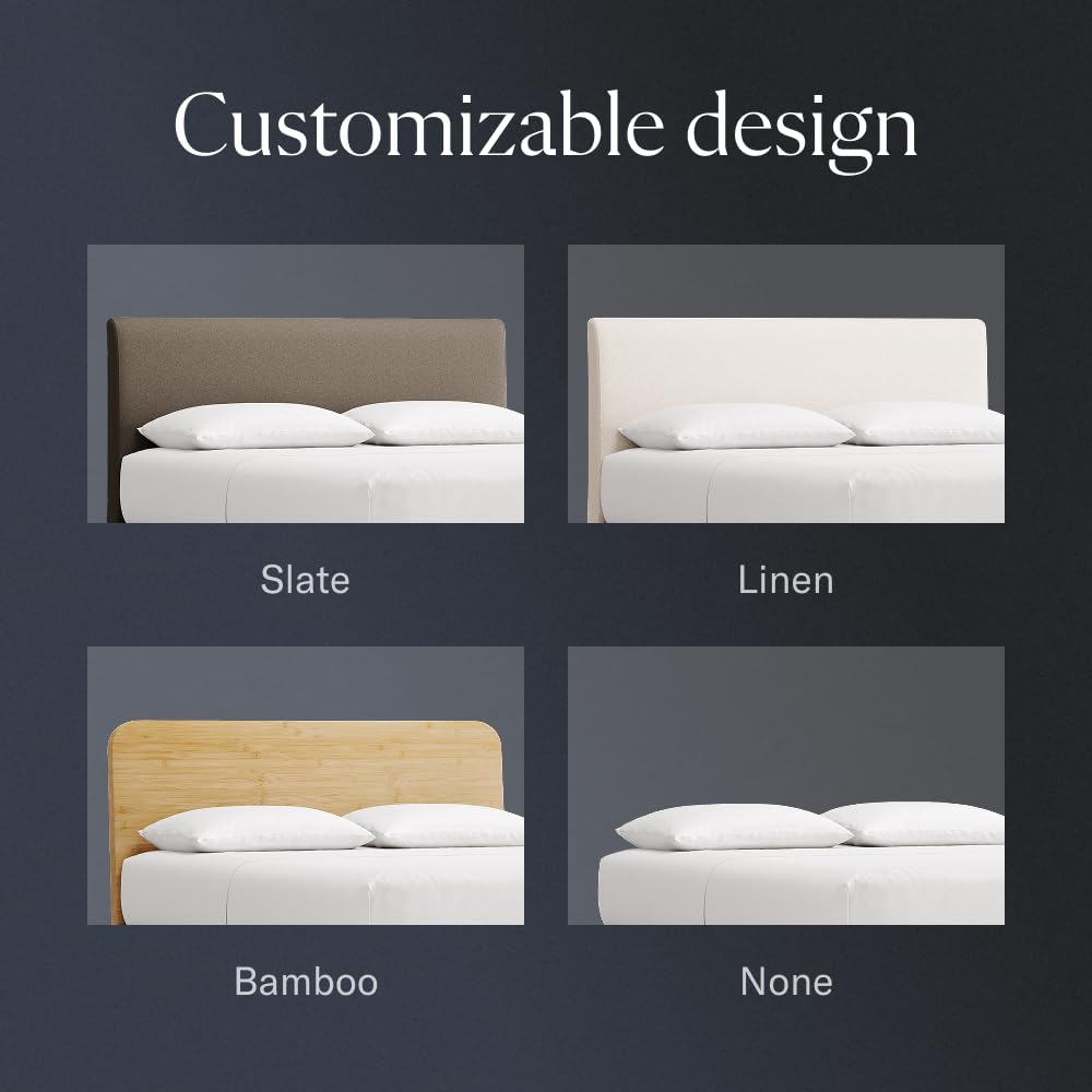 Bamboo Platform Bed Frame, Cal King, Walnut, 12" Height