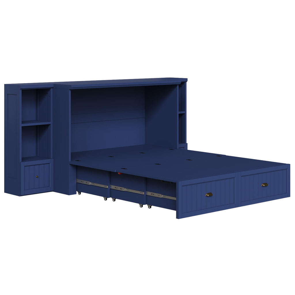 Full Size Murphy Bed with Bedside Tables & Charging Station