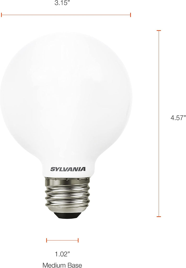 LED TruWave Natural Series Globe G25 Light Bulb, 40W Equivalent, Efficient 4.5W, 350 Lumens, Dimmable, Frosted, 2700K (6 Pack)