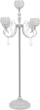5 Arm Crystal Candelabra Centerpieces 49.21 Inch Tall Freestanding Silver Candle Holder Crystal Candle Standcoration