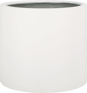 Outdoor Collection Alia Modern White Concrete Ficonstone Round Planter Pot