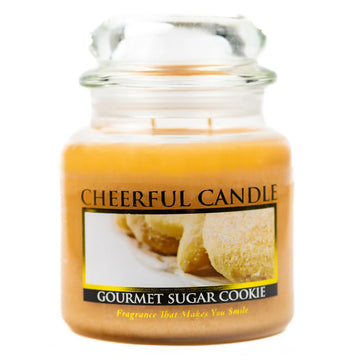 Gourmet Sugar Cookie Scented Glass Jar Candle (16 oz) with Lid & True to Life Fragrance Made in USA