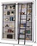 Avondale 8' Tall Bookcase Wall with Ladder Storage Organizer Display White
