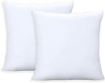 Throw Pillows Insert, White 20x20 in Pillow Inserts with 100% Cotton Cover,Bed and Couch Decorative Stuffer - Set of 2