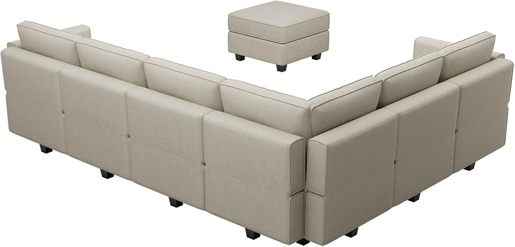 Modular Sectional Sofa Couch with Ottoman L Shape Corner Couch with Storage Modular Sofa with Chaise Velvet Grey...
