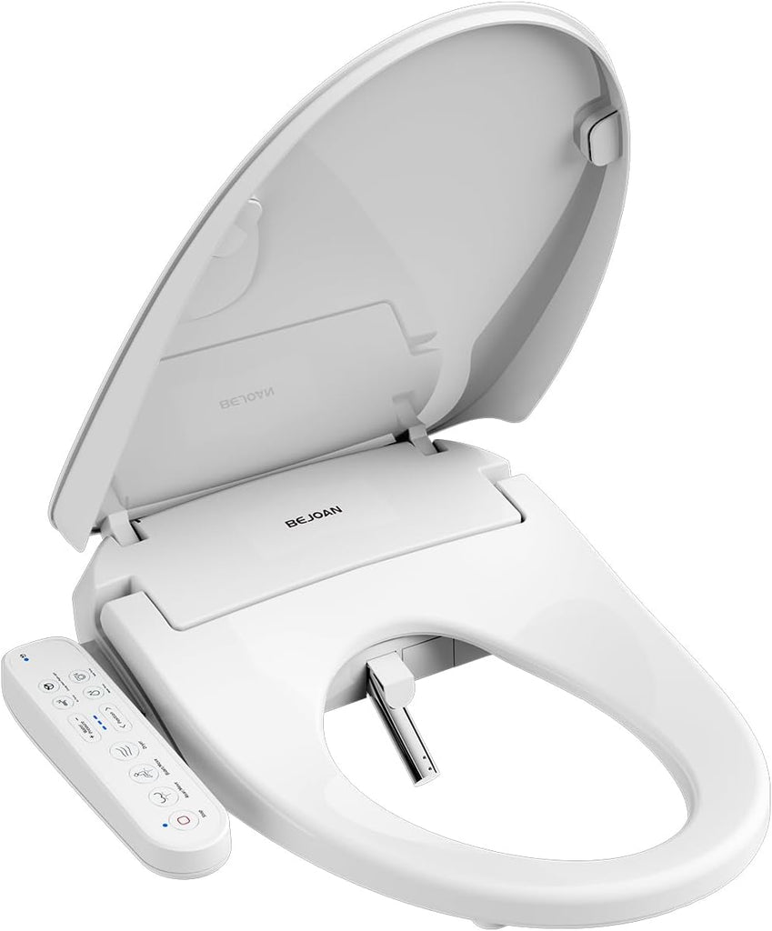 Elongated Electric Bidet Toilet Seat with Warm Water Wash, Heated Seat, Quiet-Close Lid, Air Dryer, Customizable Wash Modes
