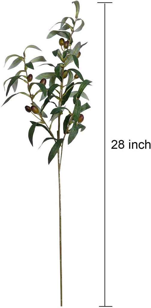 4 PCS 28 inch Artificial Olive Branches for Vases Greenery Olive Stems Faux Tree Branch Twig Wedding Shop Office