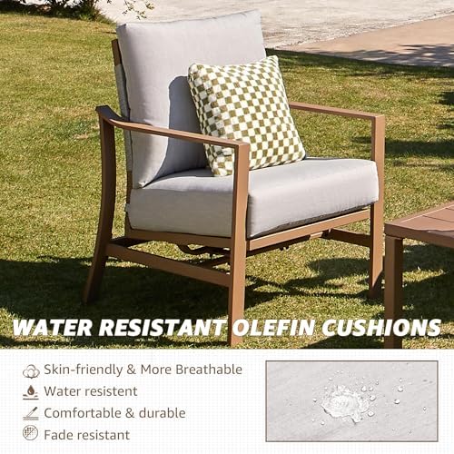 4-Piece Metal Outdoor Patio Furniture Set - Conversation | All-Weather Resistant for Patio, Garden & Porch