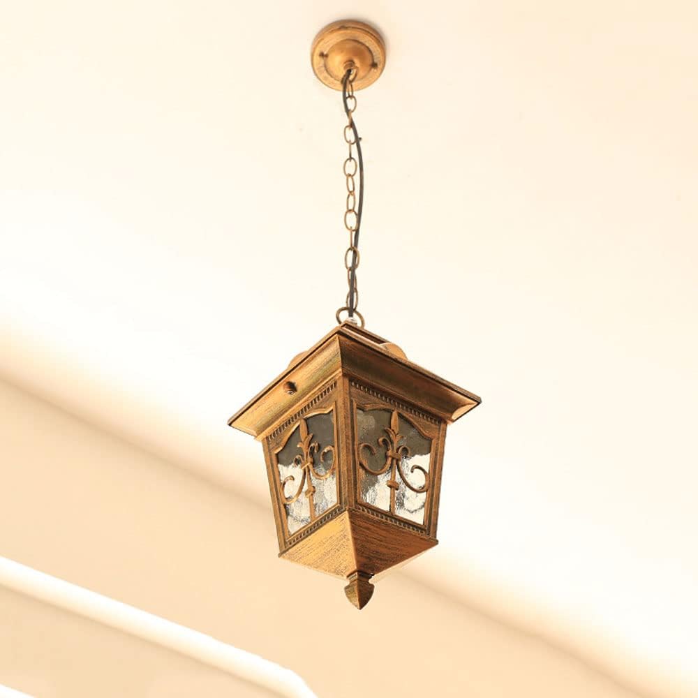 American Style Metal Chandelier Creative Design Outdoor Waterproof Pendant Light High Translucent Glass Hanging Lamp