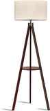 Tripod Floor Lamp, Mid Century Wood Standing Lamp, Modern Design Shelf Floor Lamp