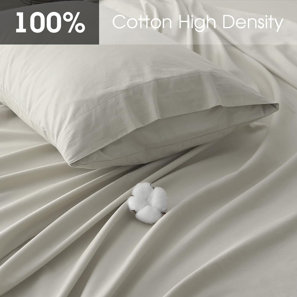 100% Cotton Percale Sheets California King Size, Extra Deep Pocket