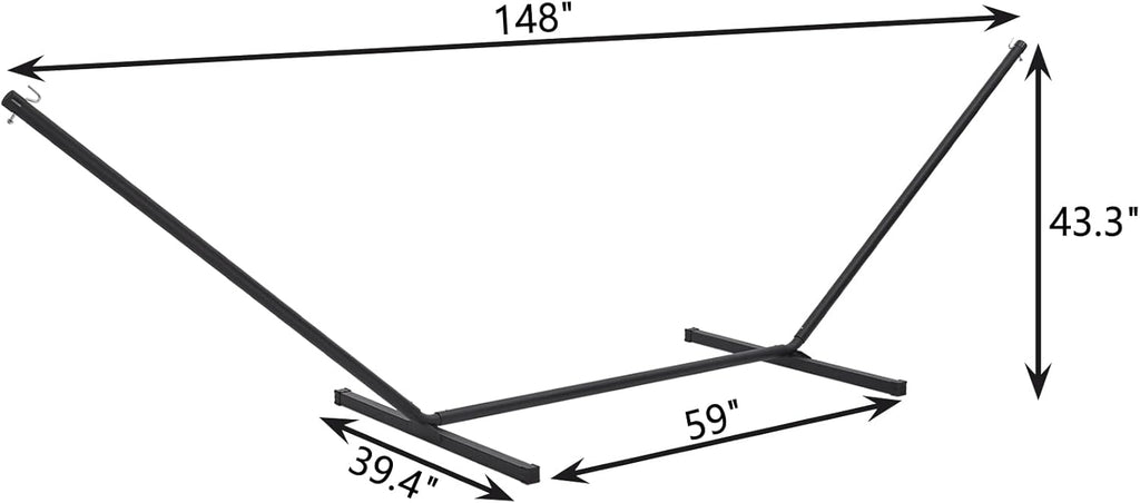 12 FT Hammock Stand Only, 450 lbs Capacity Heavy Duty Steel Hammock Stand, Portable Carrying Bag, 2 Person
