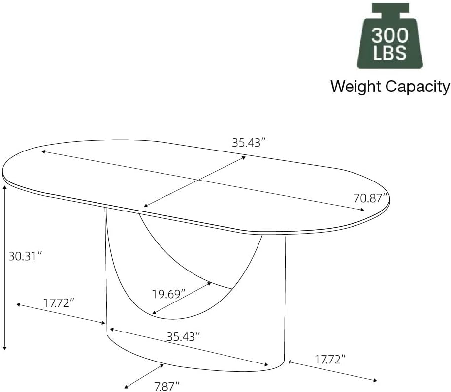 Modern Dining Table,71" Oval Sintered Stone Table with Bronze Carbon Steel Base for Dining Room,Kitchen,Home