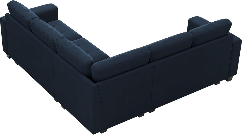 Velvet Modular Sectional Sofa Convertible Sectional Sofa Couch with Reversible Chaise L Shaped 4 Seater Corner Sofa