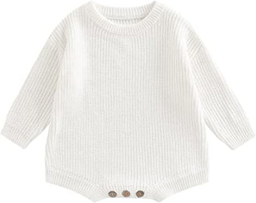 Baby Boy Girl Sweater Oversized Long Sleeve Knitted Romper