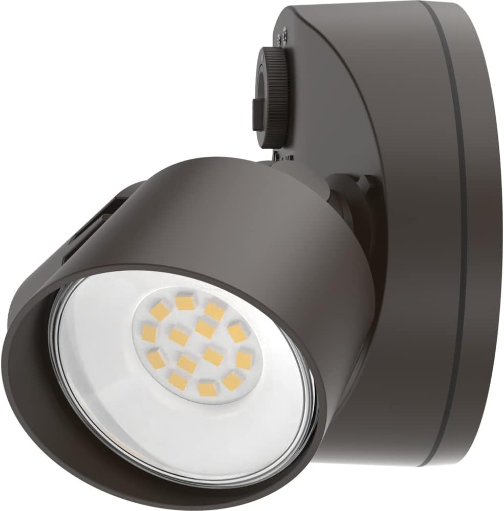 HomeGuard 2-Light LED Outdoor Flood Lights, Dusk to Dawn | Dark Bronze Outdoor LED Lights, Adjustable Lumens, 4000K