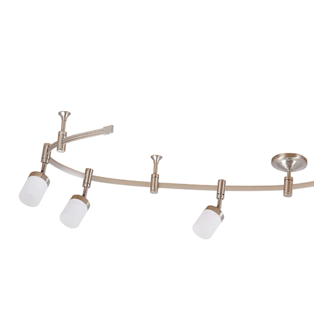 000 Transitional 6-Light Integrated LED Flex Track Ceiling Light, 96", Brushed Nickel