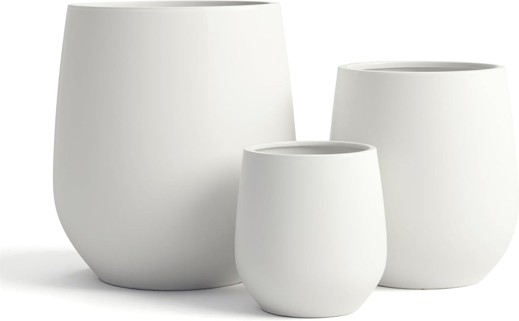 Premium Mt Wilson Tall Tapered Fiberstone Planter for Indoor Outdoor Use, Modern Large Olive Tree Pot with Drainage