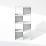 PELLI Book Shelf, 8-Cube Bookshelf, Horizontal Cube Storage Organizer Bookcase, 11.7 x 23.7 x 47, White