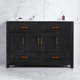 48" Bathroom Vanity, Freestanding Bathroom Vanities with Sink,Bathroom Storage Cabinet with 4 Soft Close Doors and 4 Drawers,Black A133-B0FFGGP7T9