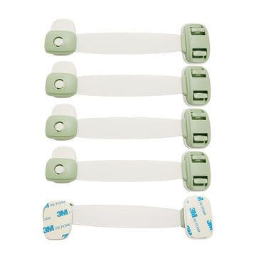 5 PCS 3M Adhesive Straps Safety Locks for Cabinet Latches, Drawers, Fridge, Dishwasher, Toilet Seat, Cupboard