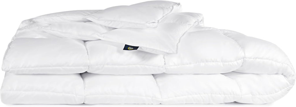 Down Illusion All Season Hypoallergenic Down Alternative Comforter with Corner Loops, King/Cal King, White