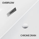 67" Acrylic Freestanding Bathtub, Black Exterior White Interior, Acrylic Stand Alone Tub with Chrome Drain, Spa Bath