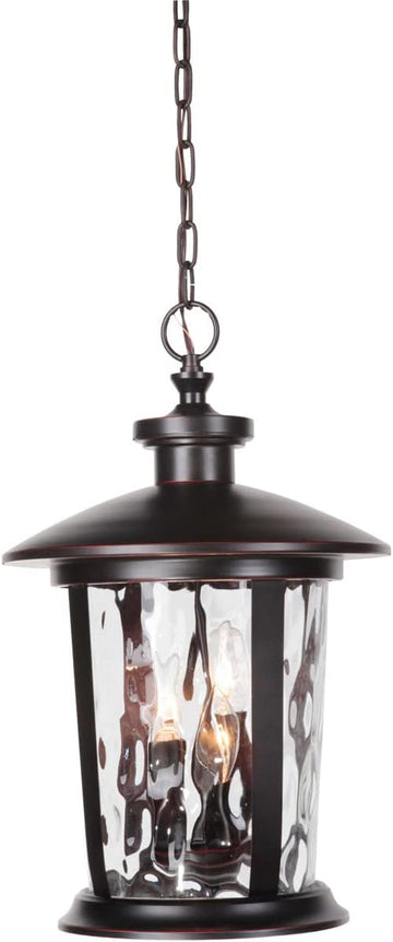 Summerhays Outdoor Ceiling Pendant Lighting, 3-Light 180 Watts (12" W x 19" H), Oiled Bronze Gilded