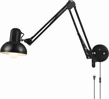 Black Industrial Swing Arm Wall Light Nordic Adjustable Long Arm Wall Sconces Lamp Metal Double-arms Folding