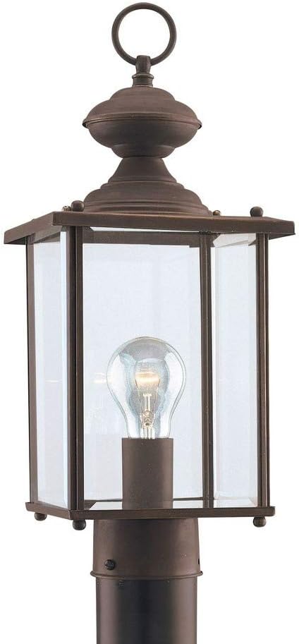 Traditional One Light Outdoor Post Lantern from Jamestowne Collection Dark Finish, 7.00 inches, Antique Bronze