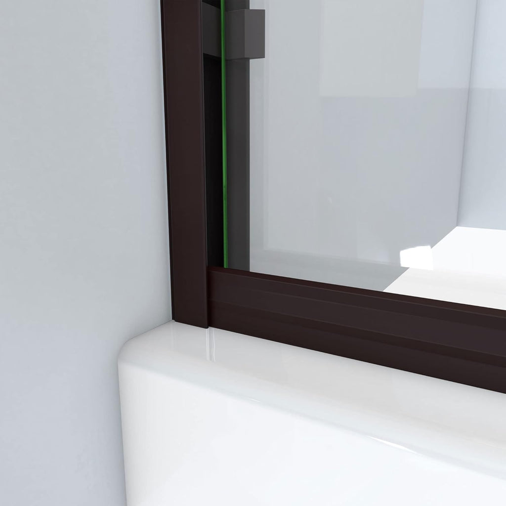 Alliance Pro BG 56-60 in. W x 70 3/8 in. H Semi-Frameless Sliding Shower Door in Oil Rubbed Bronze and Clear Glass
