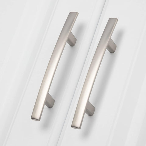 20 Pack Solid Zinc Alloy Cabinet Handles, 3 Inch Hole Center Cabinet Pulls, Brushed Nickel Arch Drawer Pulls Modern