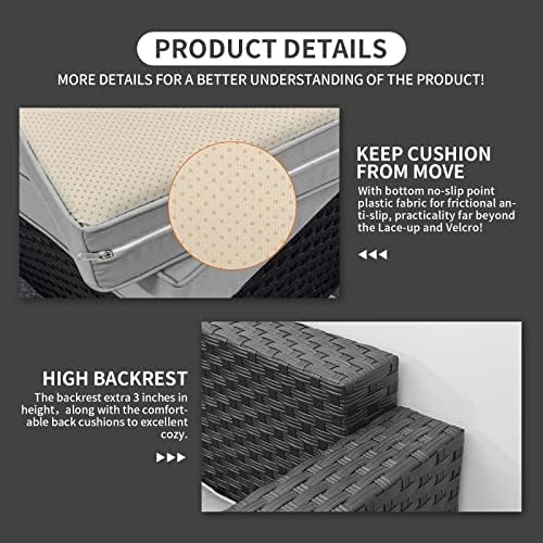 6-Piece Outdoor Patio Furniture Set - Fire Pit | Grey for Patio, Garden & Porch