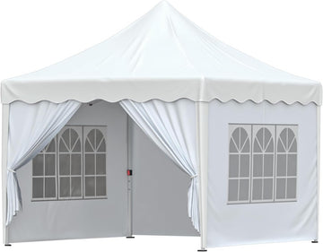 10x10 FT Pop Up Canopy Tent, Outdoor Gazebo with 4 Removable Sidewalls, Carrying Bag, Instant Shelter for Parties