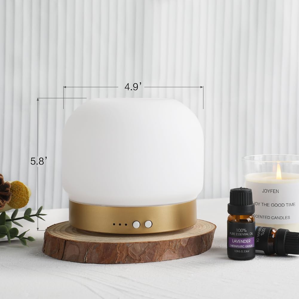 Essential Oil Diffusers for Large Room 280ml Aromatherapy Diffuser - Glass Cover, 4 Timers, Auto Shut-Off, Adjustable