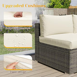5-Piece Rattan Outdoor Patio Furniture Set | Beige All-Weather Resistant for Backyard, Garden & Porch