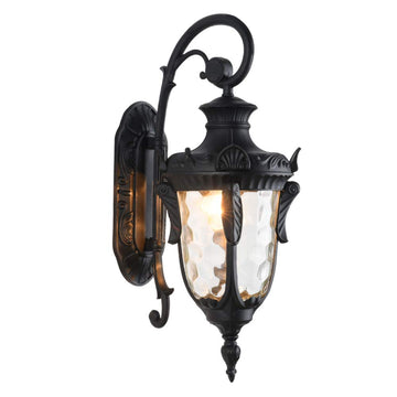 20.47" Outdoor Wall Light Fixture Black Exterior Wall Lantern