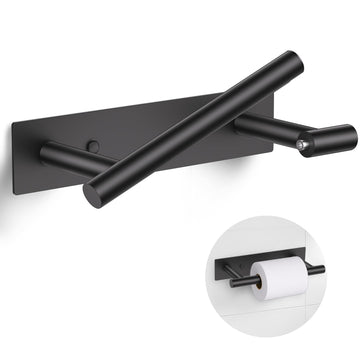 Matte Black Toilet Paper Holder, Adhesive or Screw Wall Mount