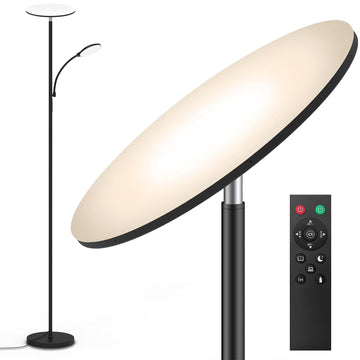 Floor Lamps, 44W/4500LM Super Bright 2 in 1 LED Floor Lamp with Remote, Stepless Dimmable, 69" Tall Standing Floor
