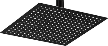 12 Inch Rain Shower Head, 12" Square Rainfall & High Pressure Stainless Steel Bath Showerhead, 1/16" Ultra Thin